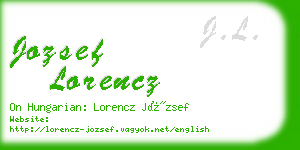 jozsef lorencz business card